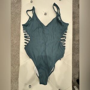 Victoria's Secret Teal Ribbed one piece swimsuit
